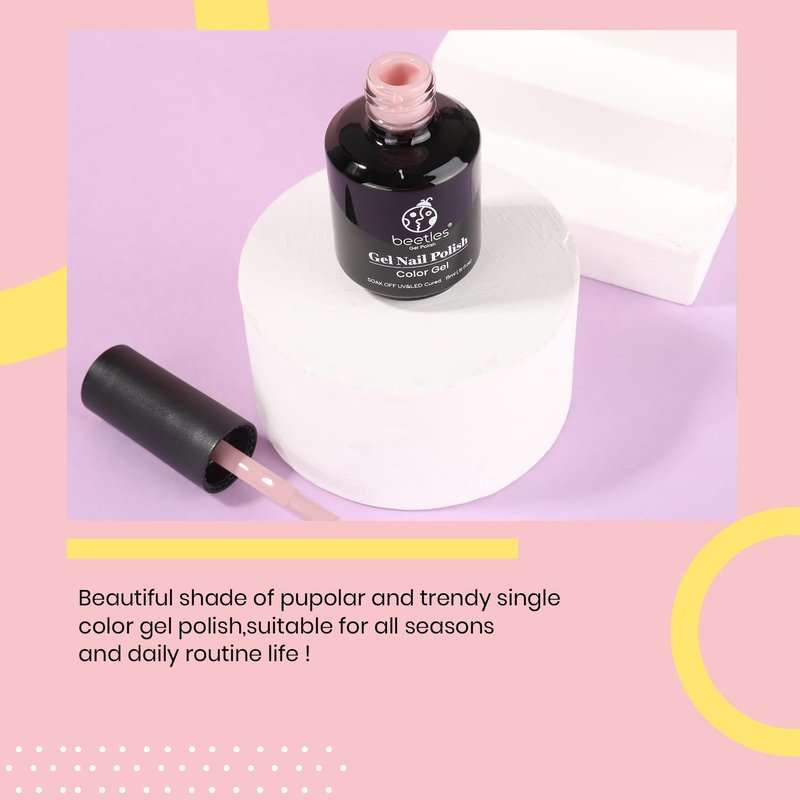 Beetles Natural Gel Polish, Taupe Gel Nail Polish Neutral Soak Off Uv LED Nail Lamp All Season Manicure Gift for Women