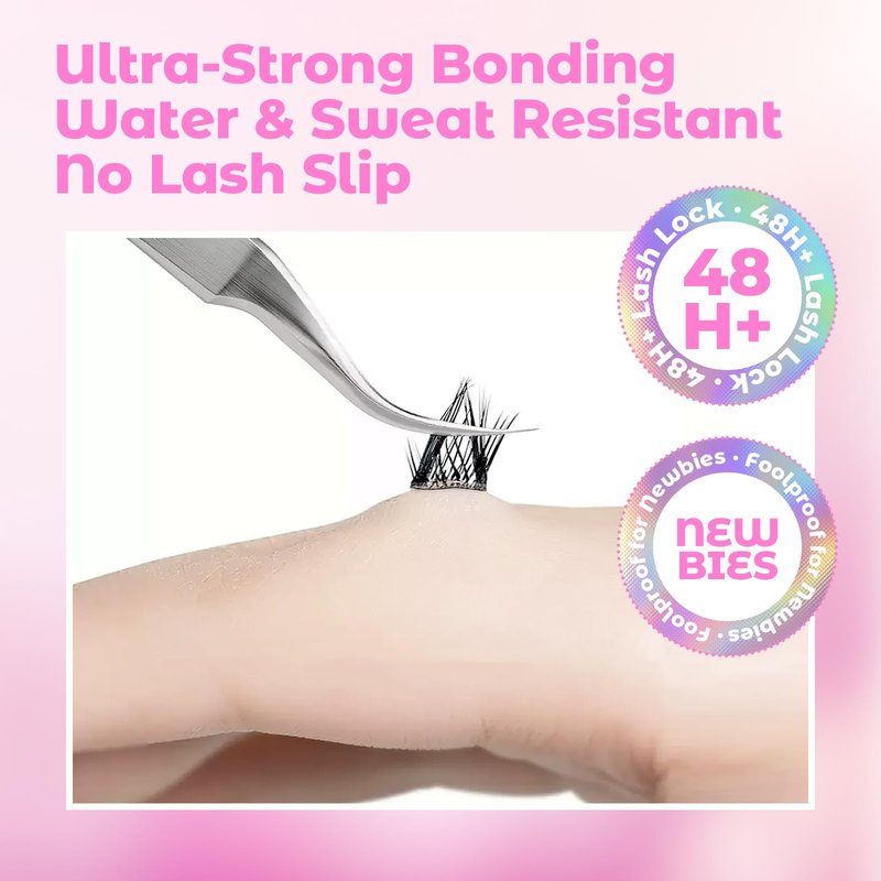 Azenlo 2-Pack Cluster Lash Bond and Seal Glue - Dual-Ended Lash Adhesive for Lash Extensions, Waterproof Latex-Free Strong Hold Lash Glue, All-Day Wear & Effortless Application for DIY Lash Clusters