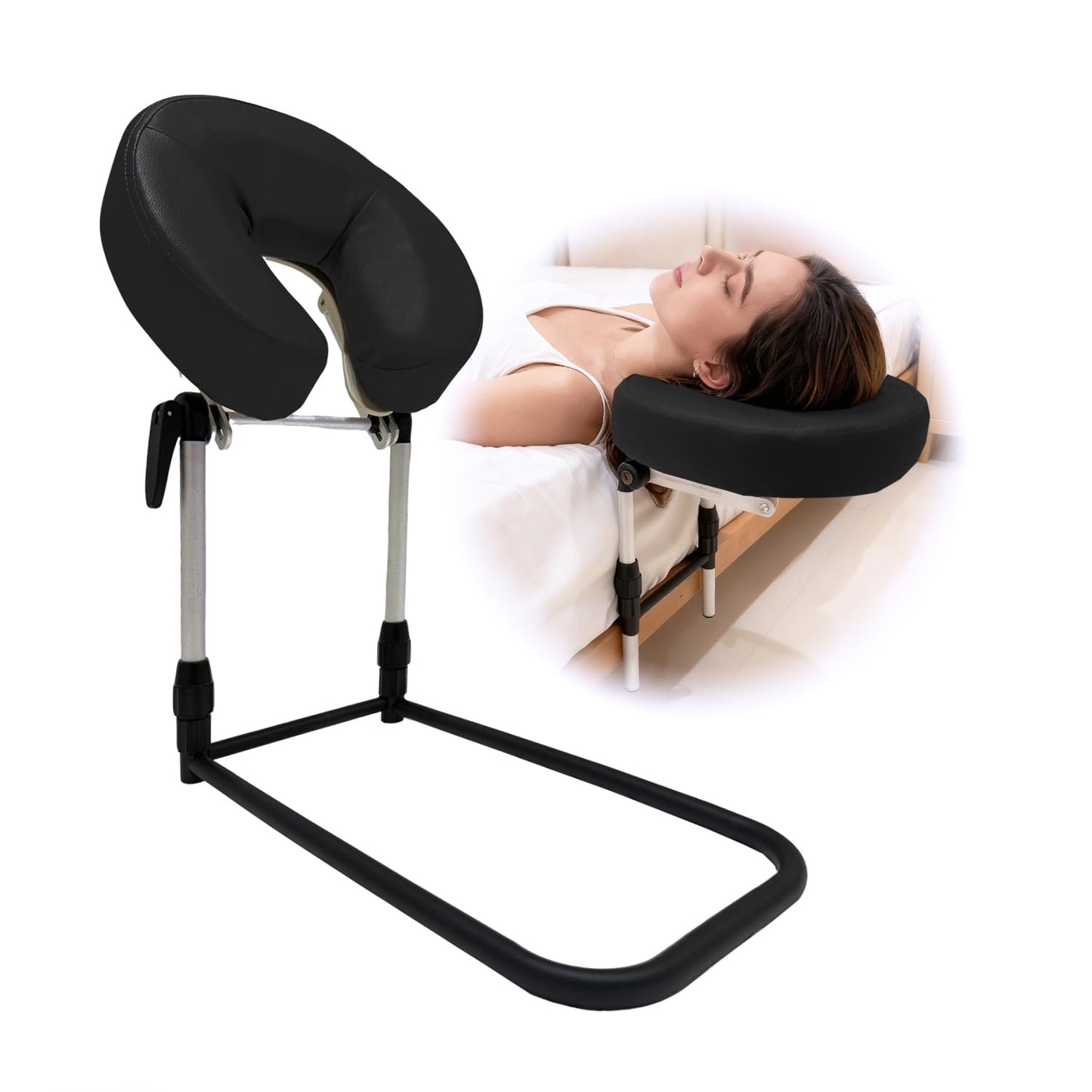ZNALDP Massage Headrest for Bed, Adjustable Home Mattress Top Face Cradle Kit, Head Cushion for Face Down, Quick Setup for Bed Massage, Facial, Lash & Brow Services, Eye Surgery Recovery