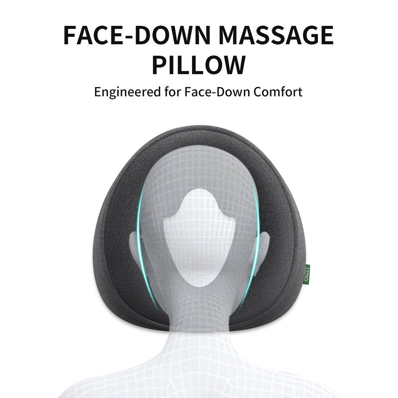 OSZZT Prone Massage Pillow for Facial Support，Prone Pillow for Eye Surgery，Detachable Cover，Facial Ventilation Hole Design (Dark Grey)