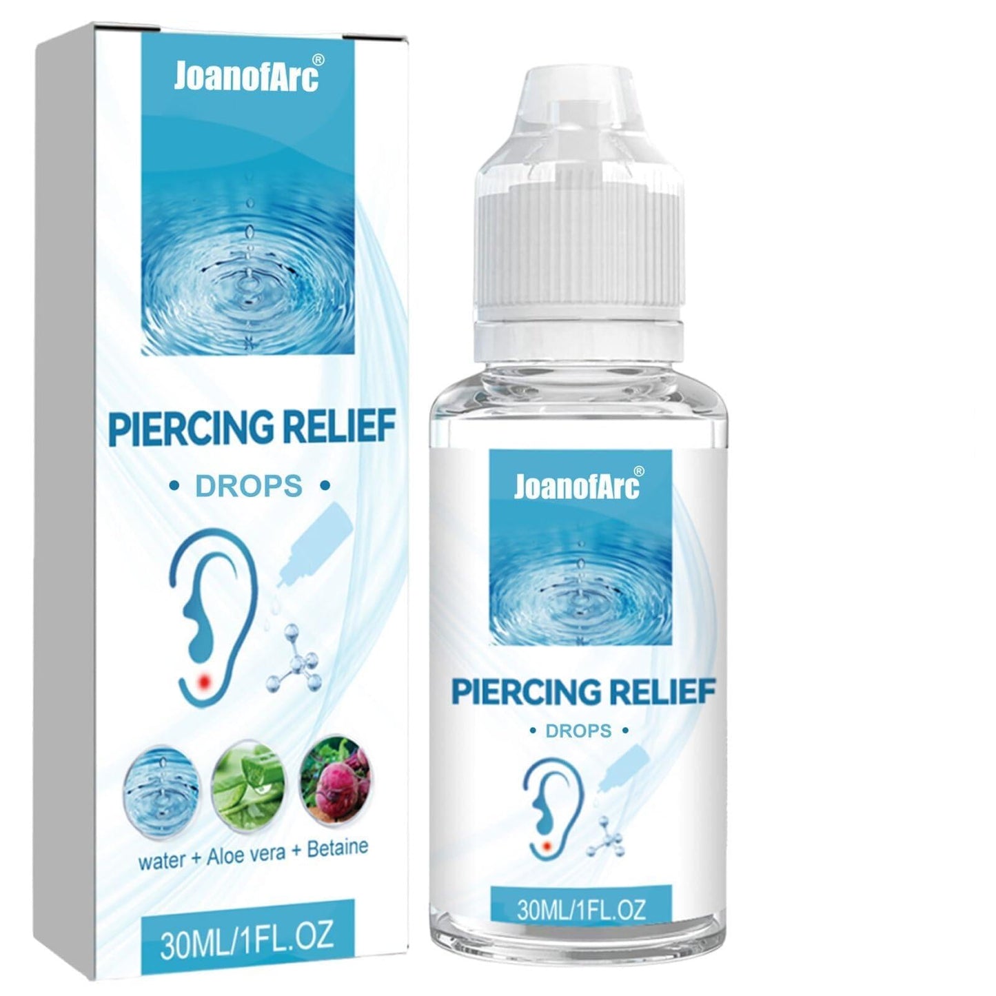 Piercing Aftercare Spray, Piercing Aftercare Drops, Ear Piercing Cleaner, Gentle Cleanser for Ear, Nose, Belly Button and Cartilage Piercings with Aloe Vera and Betaine, Gentle Non-Irritating,1 Fl.Oz