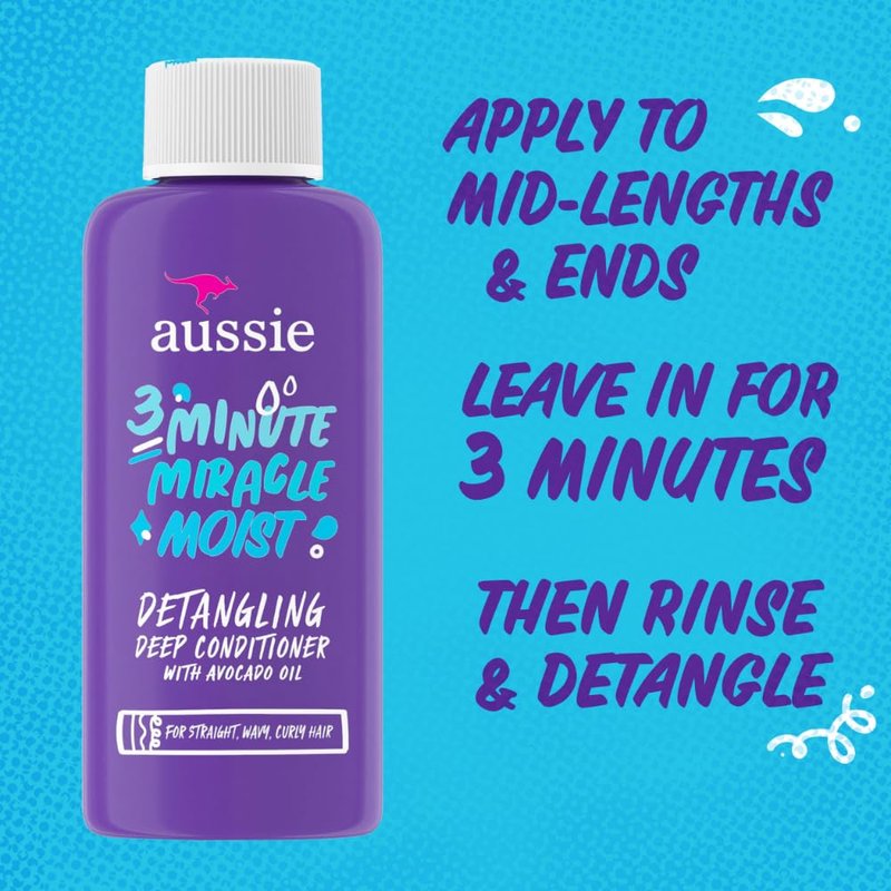 Aussie 3 Minute Miracle Moist Deep Conditioning Treatment, Travel Size 1.7 fl oz