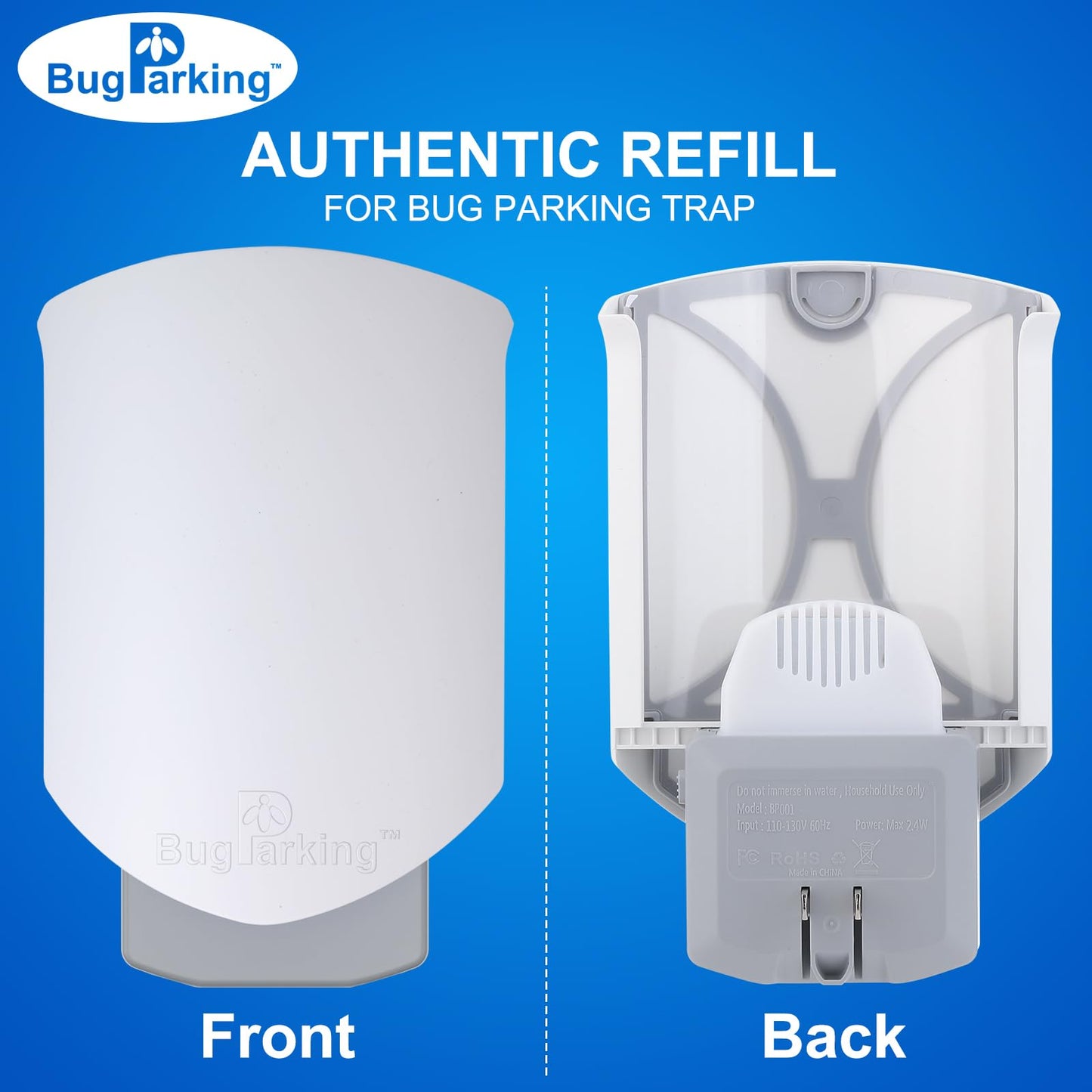 Bug Parking Flying Insect Trap Refill Cartridge, High-Stick Replacement Glue Boards, Pack of 8 Refills