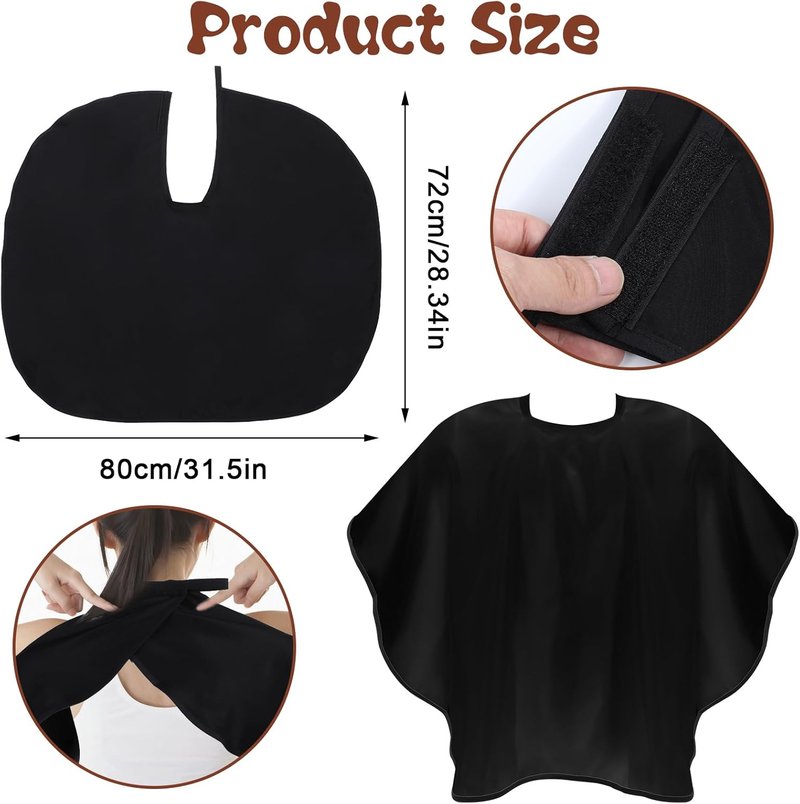 Makeup Capes - 3-Piece Shorty Apron Set for Hair Cutting & Dyeing | Adjustable Closure