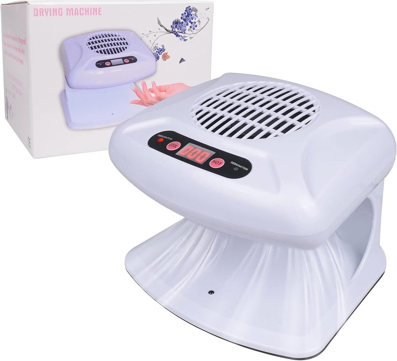 Gegong Air Nail Dryer - 300W Automatic Sensor Fan for Hands & Feet | Warm & Cool Wind, Light Blue
