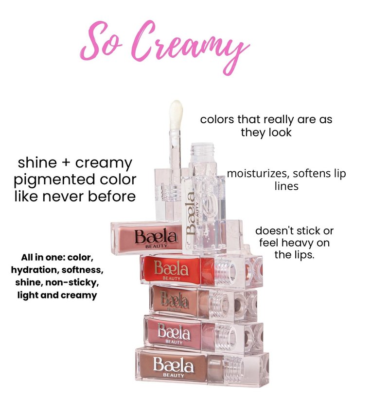 Baela BEAUTY So Creamy Lip Gloss - Ultra Creamy Hydrating Formula, High Pigment, Non-Sticky, Moisturizing, Vegan & Cruelty-Free Gloss for Juicy Full Lips (Milkshake)