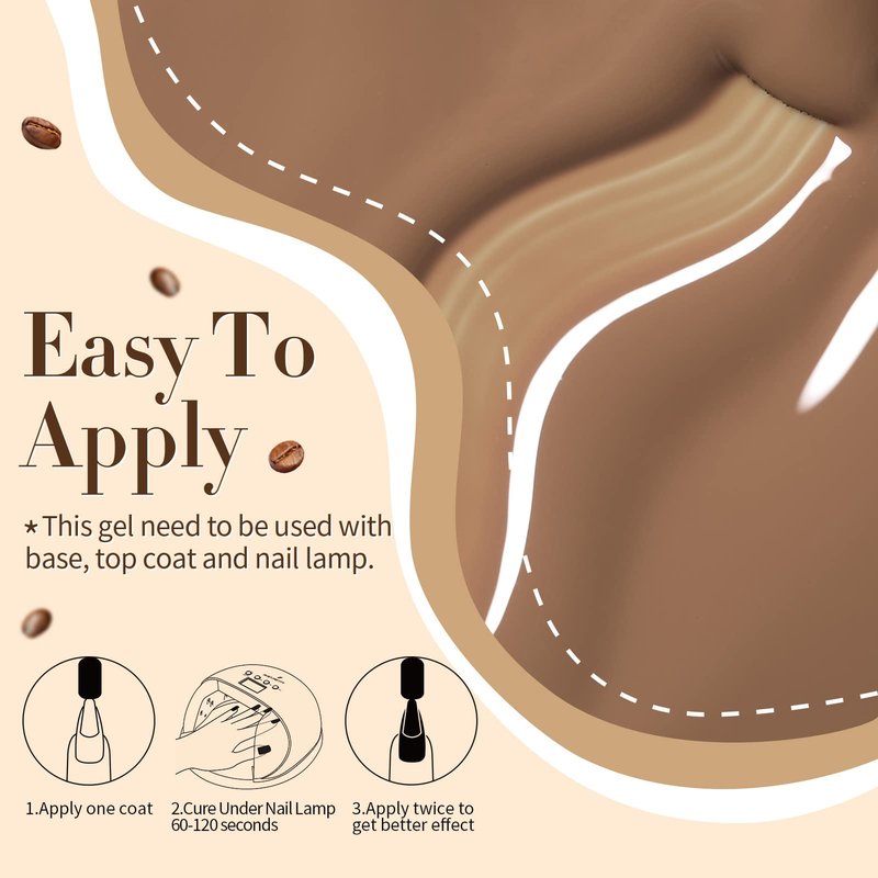 Born Pretty Gel Nail Polish 6 Colos,Nude Brown Skin Tone,Roasted Chestnuts Chocolate Gel Polish Collection Neutral Beige Khaki Gel Polish Kit All Seasons Nail Art Manicure DIY for Home Salon