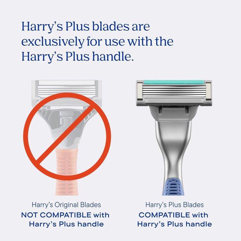 Harry's Plus Razor Refills - 10 Precision Razor Blade Cartridges | Compact Design for Men’s Shaving Kits