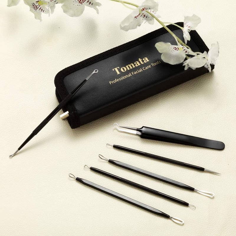 Skiennix Blackhead Remover Tool Kit - 6-Piece Professional Stainless Steel Comedone Extractors