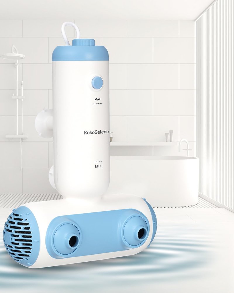 KokoSelene Bath Jets for Tub, Portable Bath Spa for Bathtub with Dual Hydro Jets, Bathtub Spa Machine Creates Soothing Bubbles for Daily Relax at Home Use (Blue)