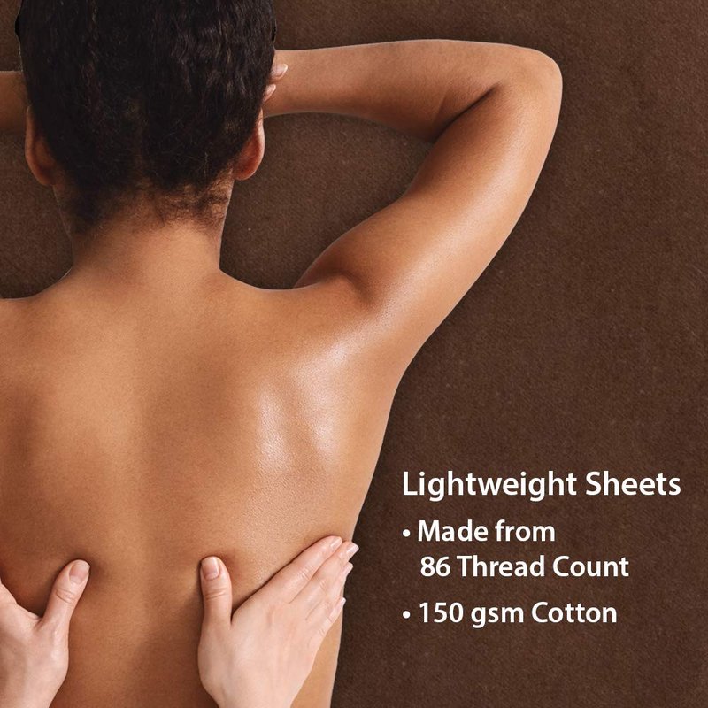 ForPro Premium Flannel 3-Piece Massage Sheet Set, Chocolate, for Massage Tables, Includes Massage Flat Sheet, Massage Fitted Sheet, and Massage Fitted Face Rest Cover