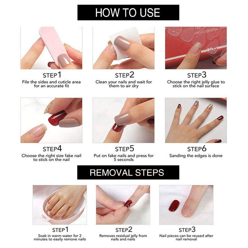 Short Almond Press-On Nails - 24-Piece Nude Marble Set | Elegant & Durable French Fake Nails for Instant Manicure