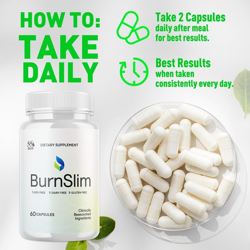 Burn Slim Capsules - Natural Weight Loss Supplement for Active Lifestyle | 3 Pack of 180 Capsules