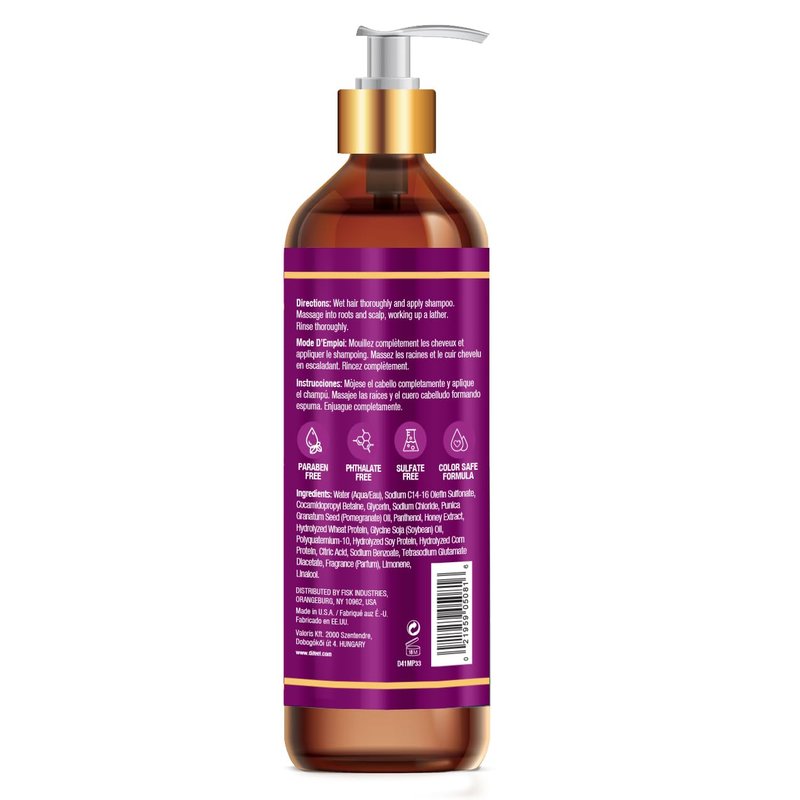 Difeel Pomegranate & Manuka Honey Shampoo - Sulfate-Free Formula for Strengthening & Moisturizing 33.8 oz