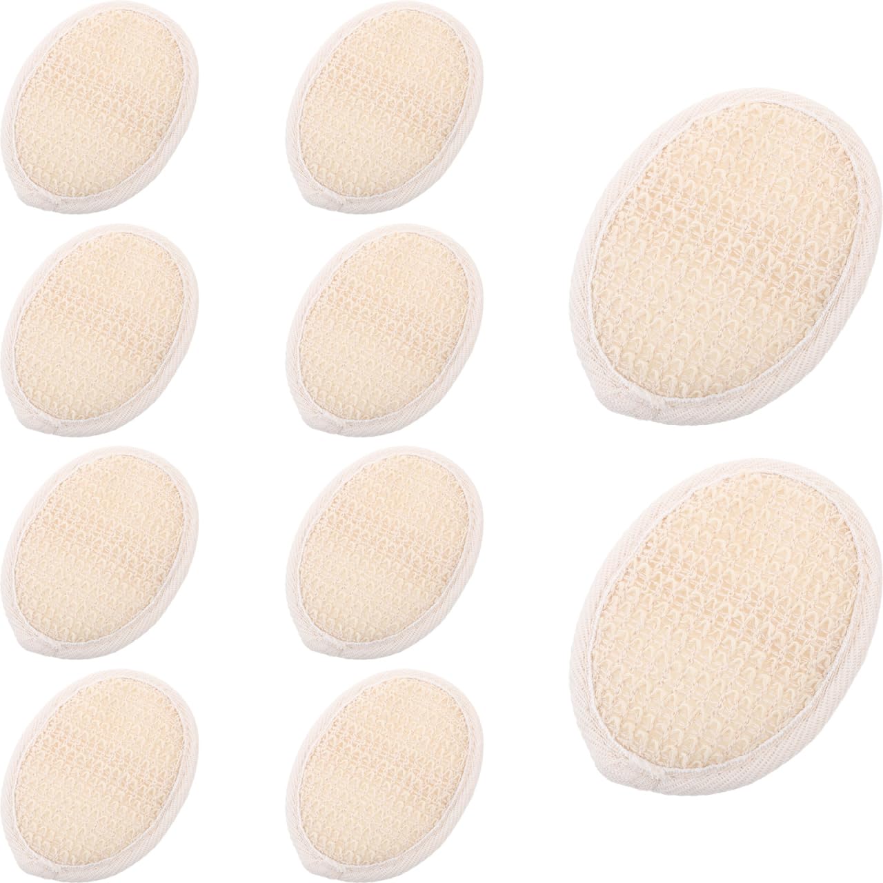 Healifty Disposable Loofah Exfoliating Shower Towel 10-Pack Soft Bath Brush Pads for Home Dorm Spa Body Scrub