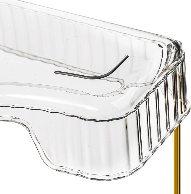 Cididu 3-Tier Corner Bathroom Organizer - Clear Countertop Shelf with Gold Metal Pole | Skincare & Perfume Storage