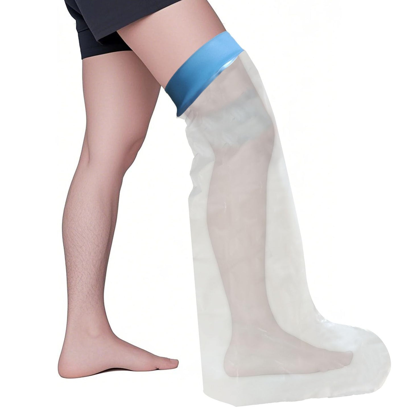 Wateproof Cast Covers for Shower Leg Adult, Full Leg Protector Shower Bandage Wound Showering for Broken Knee Foot Ankle Wound Burns Care Supplies, After Surgery Gifts,Reusable(30.7 in. Long)