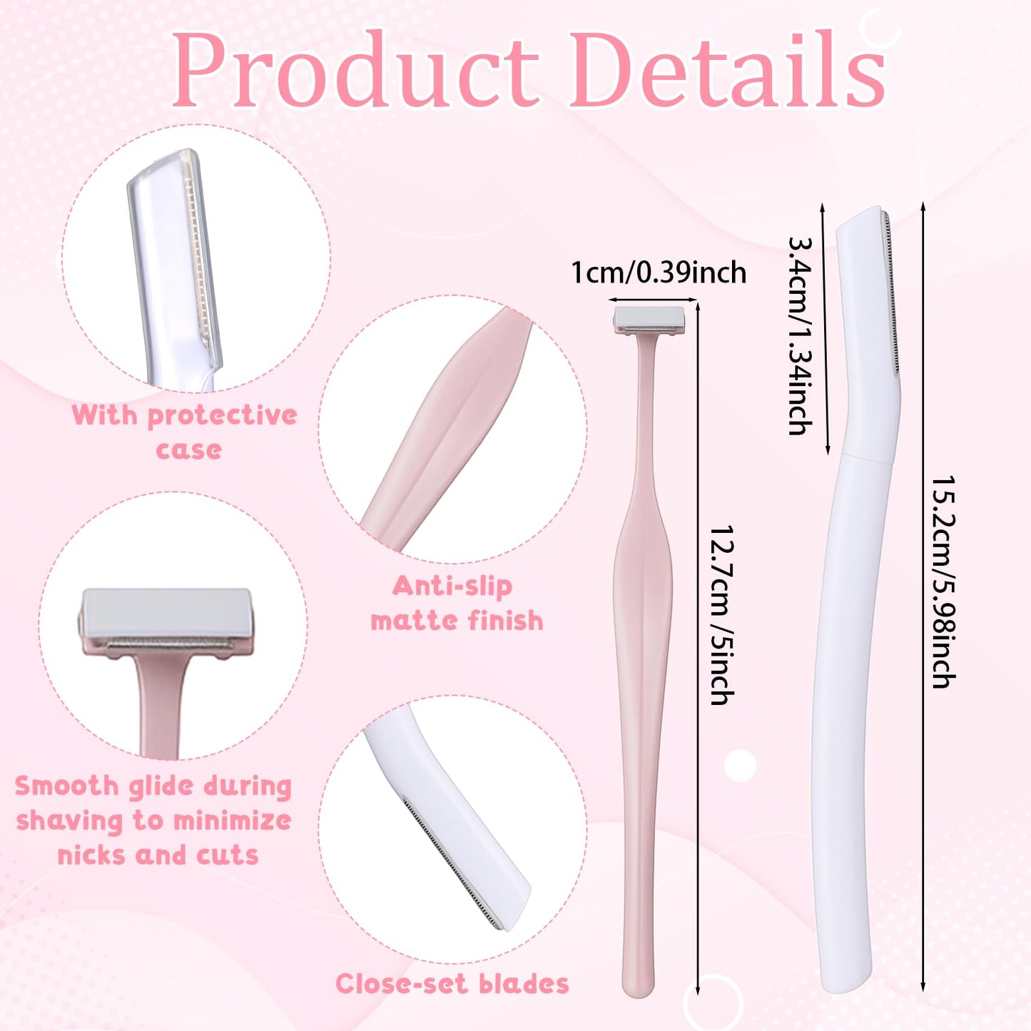 6pcs Dermaplane Razor for Women Face, Eyebrow Razors, Small Face Razor for Peach Fuzz, Multipurpose Exfoliating Tools for Women and Men