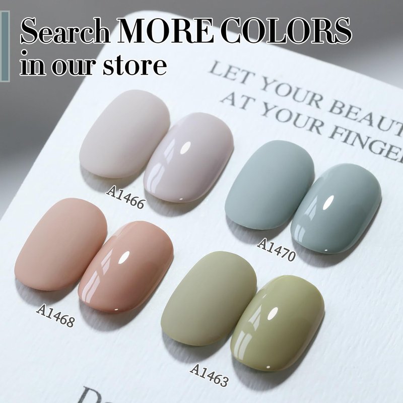 Double Rhythm 15ML Gel Polish Pure Sheer Same Color Same Bottle Soak Off Gel Polish Art Manicure Salon DIY at Home for Women (Milky Gray-A1464)