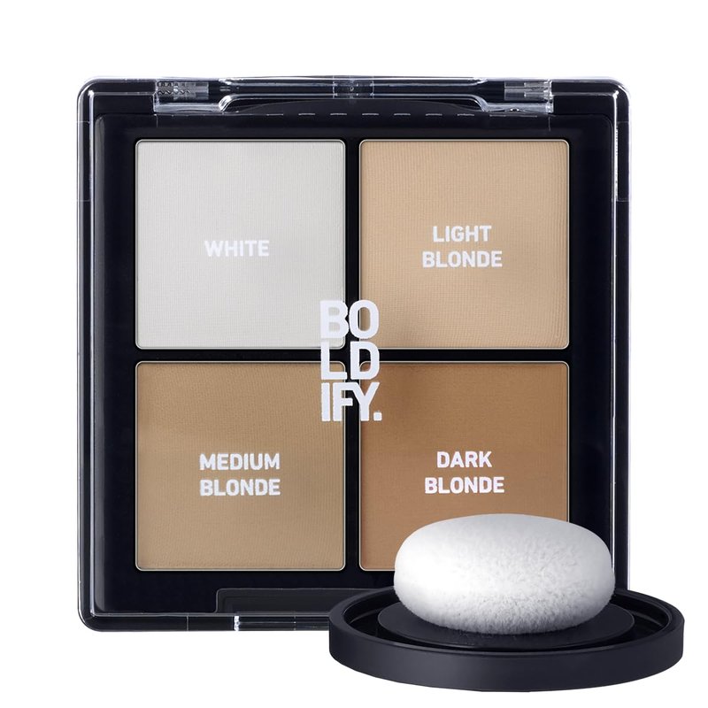 BOLDIFY Hairline Powder - Water-Resistant Root Touch Up Hair Color for Gray Coverage - 24-Hour Stain-Proof, Mess-Free Hair Powder for Thinning Hair - Sample Kit, Lighter Blondes