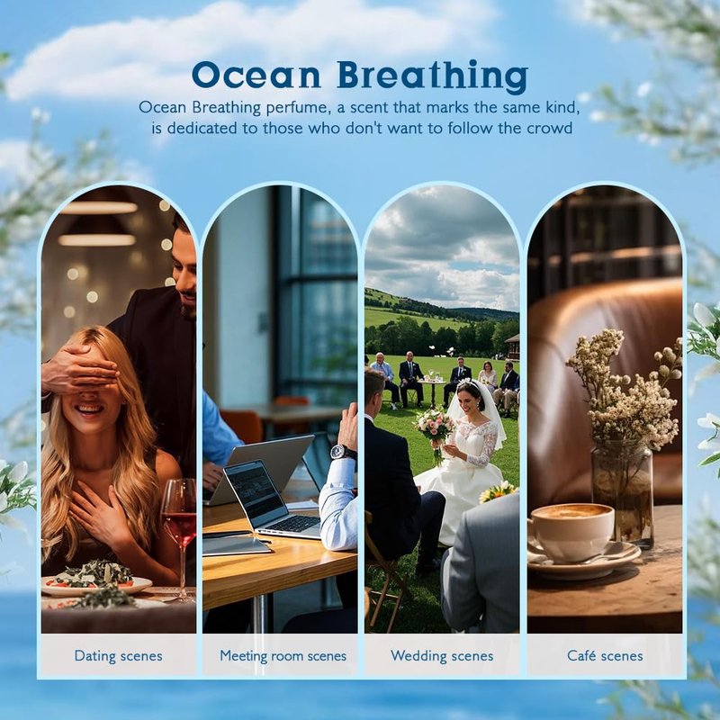 NAMSTE Ocean Breathing - Fresh, Ocean, Citrus Eau de Parfum - Long Lasting Unisex Fragrance 3.4 Ounce / 100 ML for Wedding, Date, Banquet