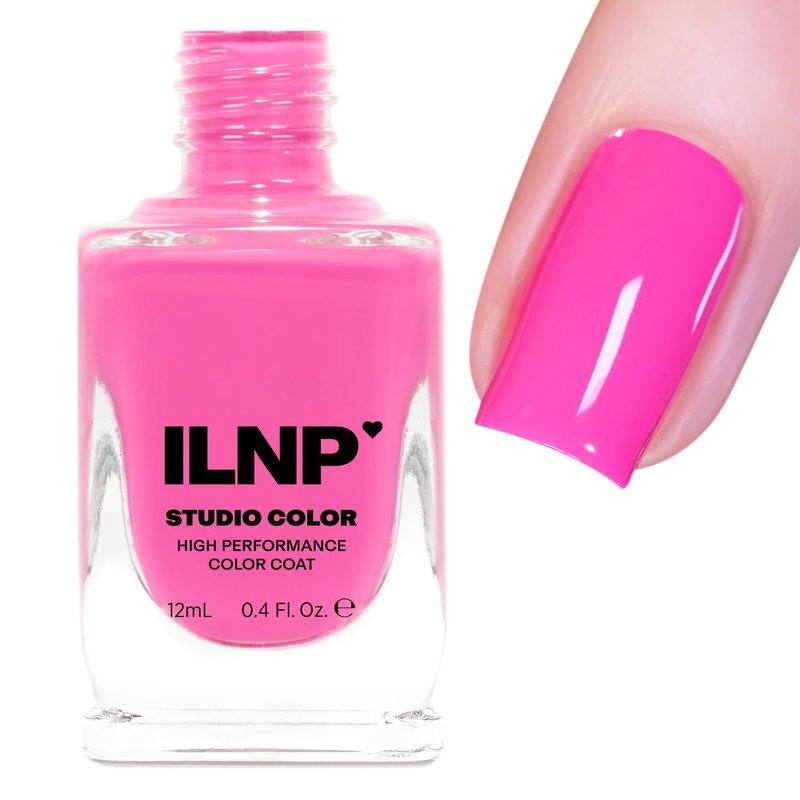 ILNP Pixel Pink Nail Polish - Vivid Pink Cream Finish | Long-Lasting Formula