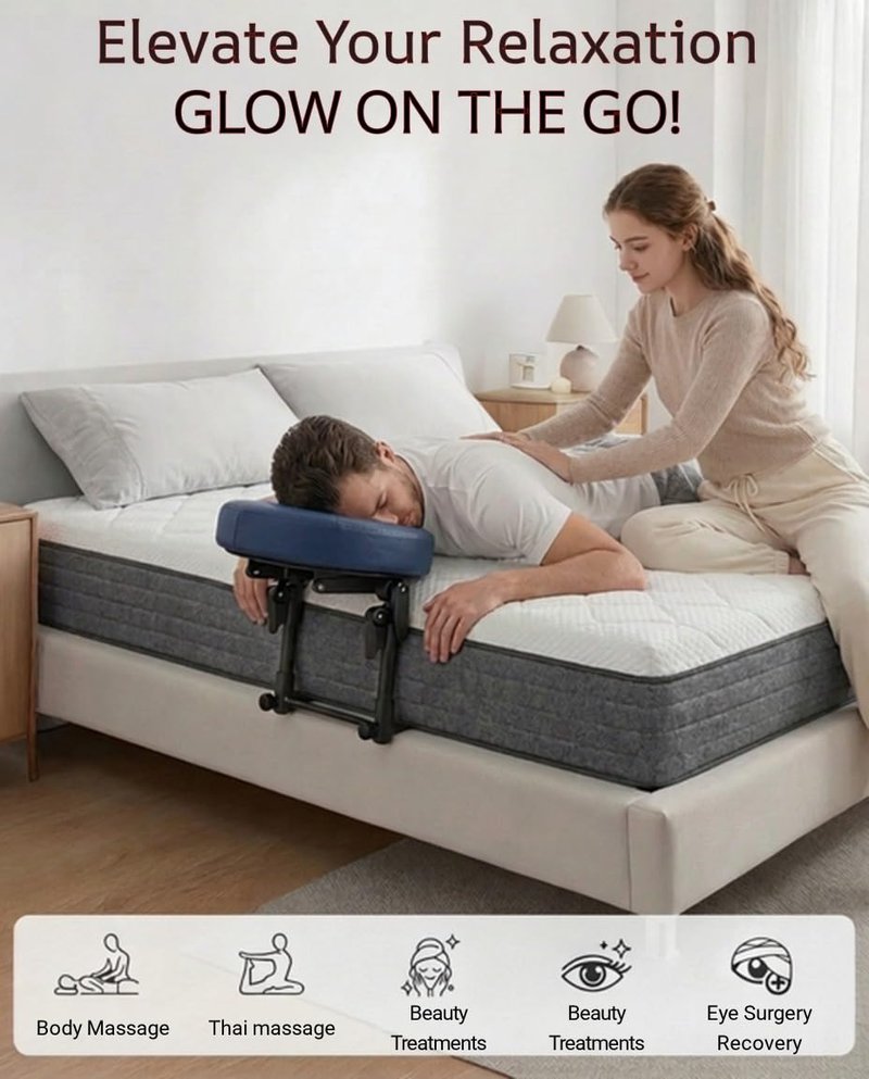 Massage Head Rest for Bed, Adjustable Massage Face Cradle, Home Mattress Top Massage Kit, Home Spa and Salon Table Attachment, Massage Pillow Face Down Perfect for Eye Surgery Recovery & Relaxation