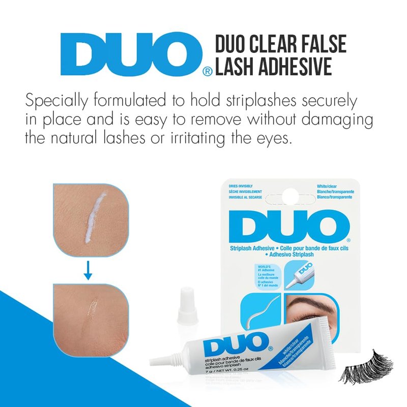 DUO Strip Lash Adhesive – Long-Lasting Clear Eyelash Glue for False Lashes | 0.25 oz