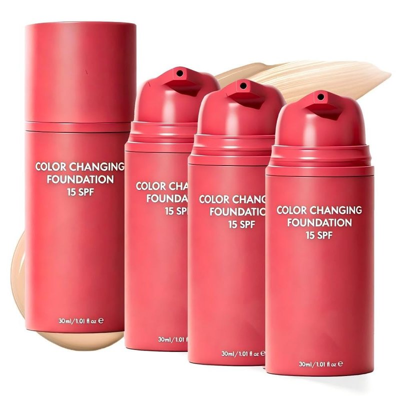 Color Changing Foundation, 2026 New Skin Tone Adapting Liquid Foundation for Women, Automatically Adjusts Makeup Application, Concealing Fine Lines And Wrinkles, Moisturizing And Hydrating (3)