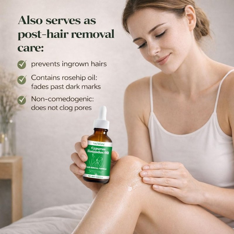 DreamCatching Cyperus Rotundus Oil, Natural for Reducing Body Hair Growth, Cyperus Rotundus Oil for Hair Removal, Reduces Unwanted Hair Growth, Reducing Body Hair Growth, Shrink Pores 2.02 Fl Oz