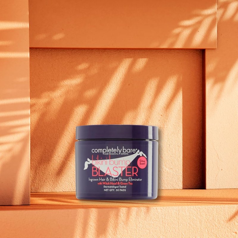 Completely Bare Bikini Bump Blaster - Ingrown Hair & Bump Eliminator with Glycolic Acid | 50 Pads