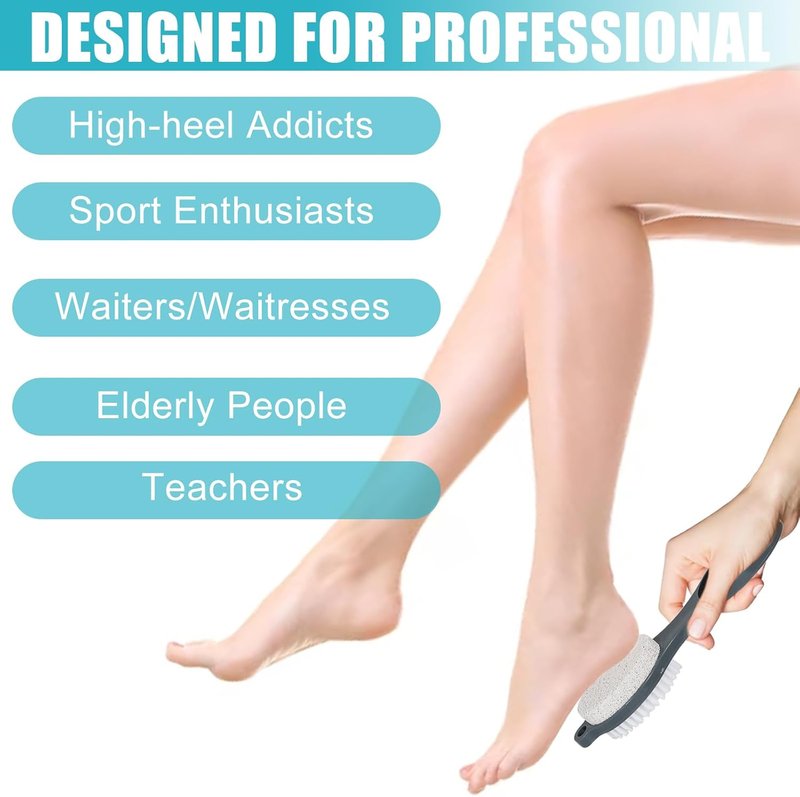 Callus Remover Foot File - 4 in 1 Pumice Stone & Scrubber for Home Foot Care | 2 Pcs Grey Set