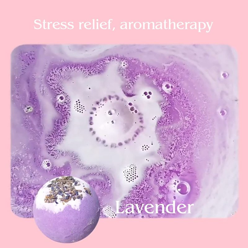 KASTU Dried Flower Bath Bombs Salt Balls,4-Pack Gift Set,Lavender Extract Essential Oils,Moisturizing Dry Skin,Fizzy Spa,Relaxation,Self Care,Relaxing,Bubble Bath Bomb Gifts Idea for Men Women