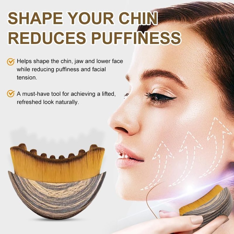Skiennix Lymphatic Contour Face Brush - Dry Brushing Massager for Chin & Jawline Sculpting (1 PCS)