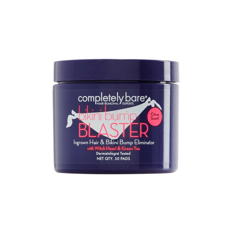 Completely Bare Bikini Bump Blaster - Ingrown Hair & Bump Eliminator with Glycolic Acid | 50 Pads