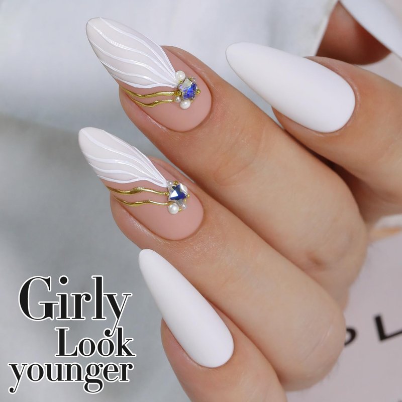 Gel Nail Polish - Double Rhythm 15ML Pure Sheer Soak Off | DIY Manicure at Home (White-A1093)