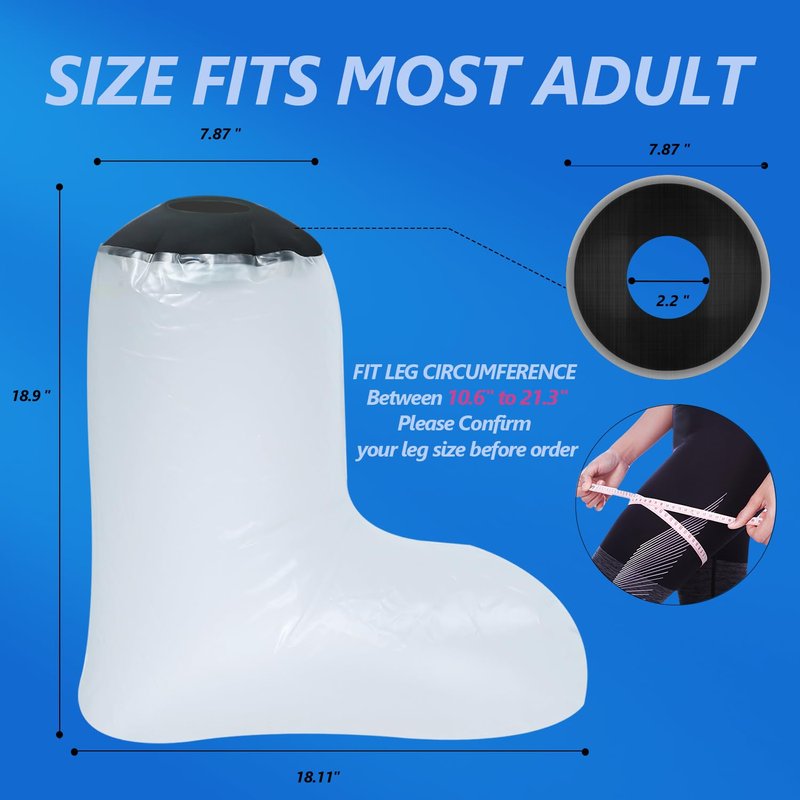 Inmoredo Reusable Waterproof Foot Ankle Cast Cover for Shower - Watertight Protector for Surgery, Bandages, Wounds, and Burns (Foot Ankle)