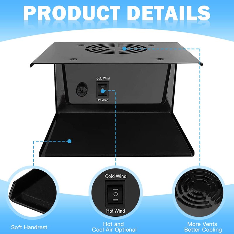 GGAIFbp Nail Dryer Fan for Regular Polish 110V 300W Professional Nail Drying Fan with Hot and Cool Air for Hands and Feet Salon Air Nail Dryer Blower Fan for Manicure Salon and Home Use
