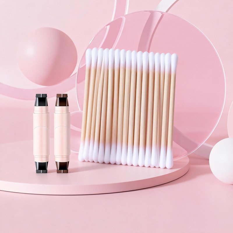 Hubaltuye 2PCS Rotating Eyeliner Stamp Pen, With 100 Dual-Ended Cotton Swabs, Waterproof, Smudge-Proof Wing Eyeliner Stamp, Easy to Create Exquisite Makeup, Ideal For Beginners & Daily Use