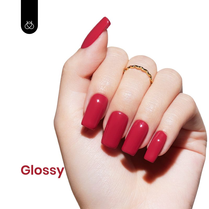 Beetles Red Gel Nail Polish - Cherry Mocha, 15ML Burgundy Red Gel Nail Polish, Soak Off Summer Nails Art Manicure Salon DIY Design UV Nails Lamp Needed