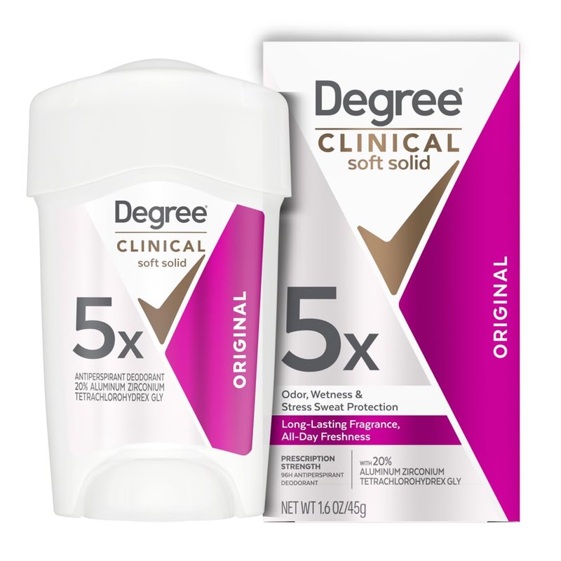 Degree Clinical Strength Antiperspirant Deodorant - 96-Hour Odor Protection | Original Soft Solid, 1.6 oz