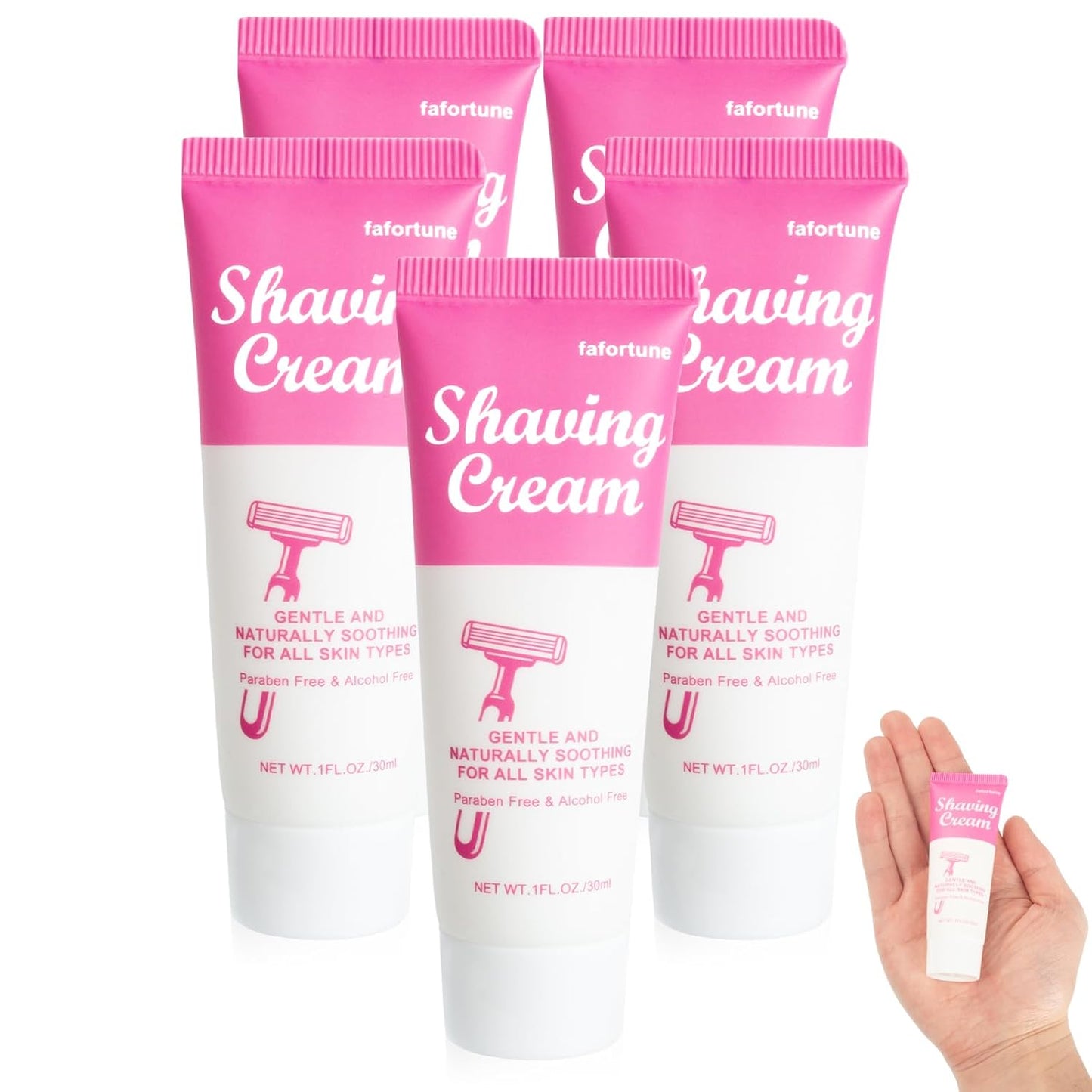 Womens Shaving Cream Bulk Travel,1fl oz/30ml Shave Gel for Women,Care Dry Skin Womens Shave Gel for Travel Guests(Jasmine,Pack of 5)