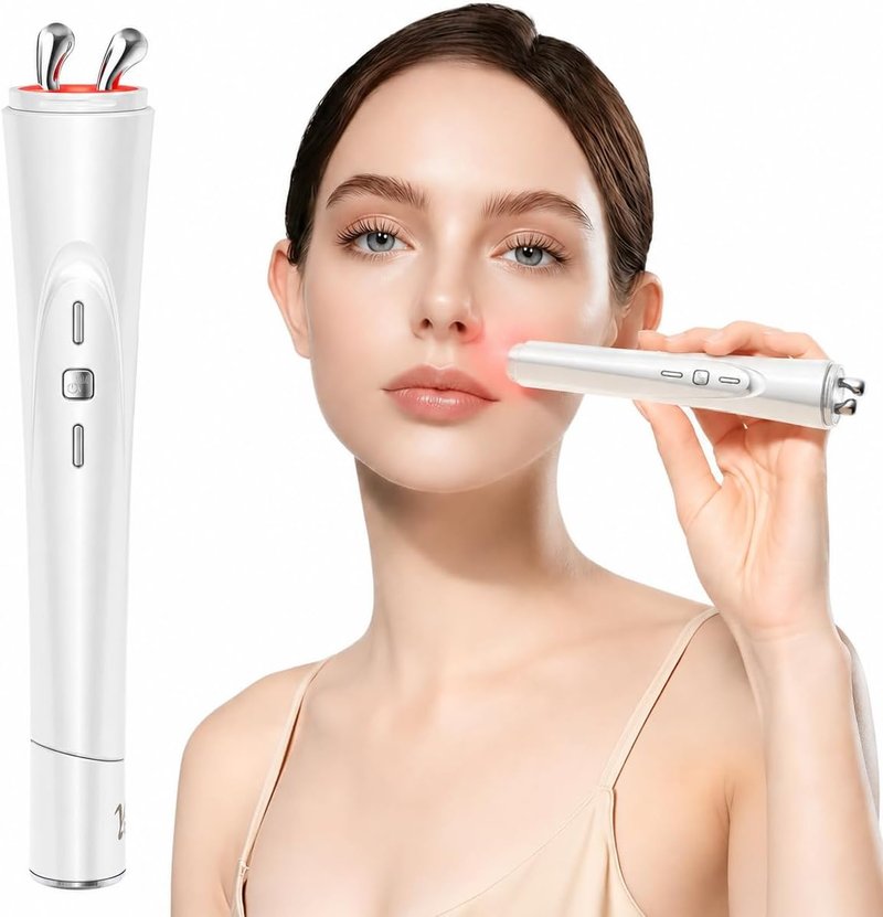 Skiennix 2-in-1 Facial & Eye Massager - Red Light & Vibration for Puffiness Relief | Sculpting Tool for Fine Lines & Wrinkles