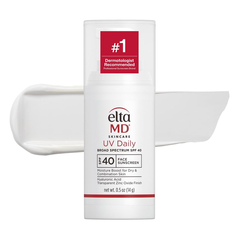 EltaMD UV Daily SPF 40 Face Sunscreen Moisturizer with Zinc Oxide, Daily Face Moisturizer with SPF, Sunscreen, 0.5 oz Pump