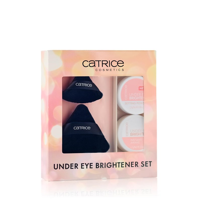 Catrice | Under Eye Brightener & Setting Powder Gift Set in 010 Light Rose + Magic Perfector Powder Puff Duo | Bright, Smooth & Long-Wear Finish