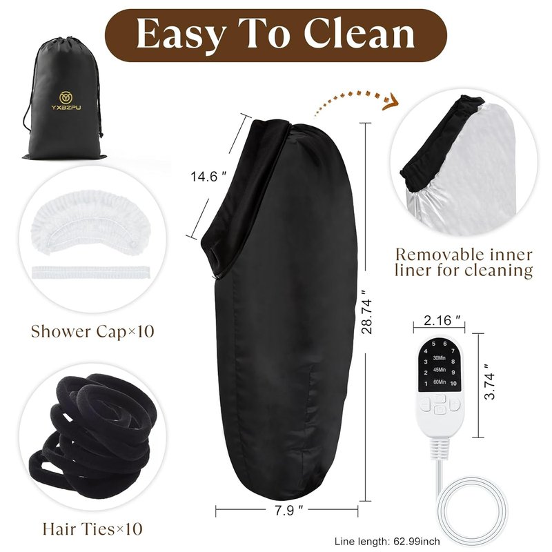 Hair Steamer Cap - Electric Thermal Deep Conditioning Spa Cap for Natural Hair | Home Use
