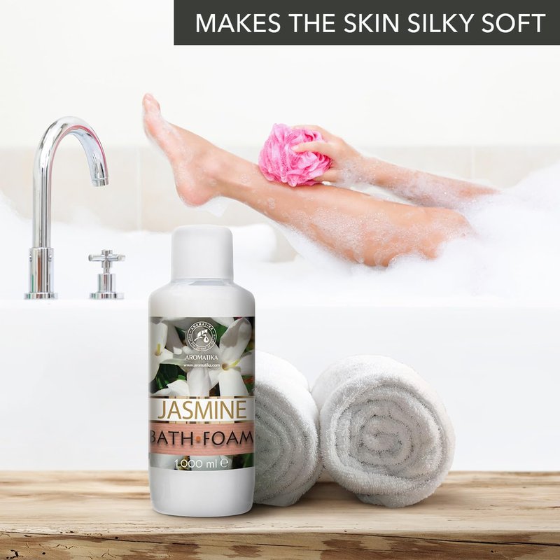 Bath Foam Jasmine 1000 ml (34 Fl Oz) – Bubble Bath with Floral Scent – for Daily Bathing