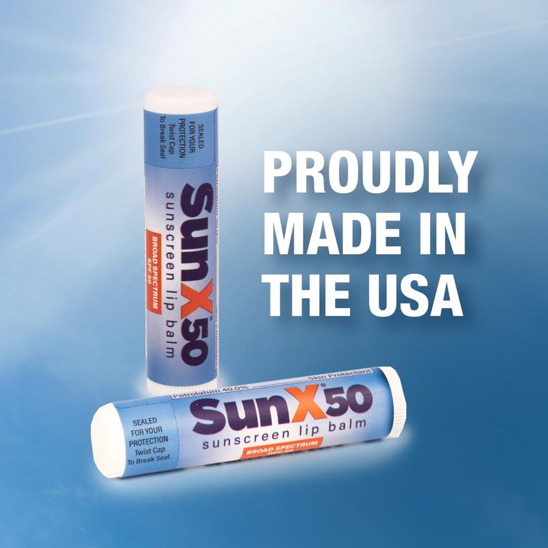 CoreTex Sun X 50 Lip Balm SPF 50 - Broad Spectrum UVA/UVB Protection | Water Resistant, Paraben-Free - 24 Pack