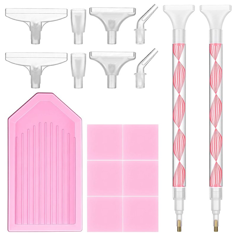 Rhinestone Picker Tool Kit - Dual-Ended Applicator Pen with Tray & Replacement Tips for DIY Nail Art