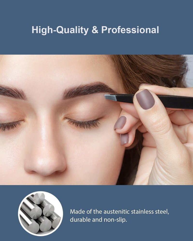 20X Magnifying Mirror with Eyebrow Tweezers Kit - Travel Set with 3.5" Suction Cups